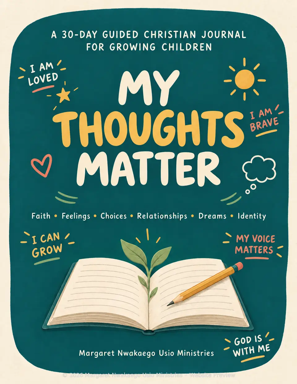 My Thoughts Matter children’s Christian journal front cover